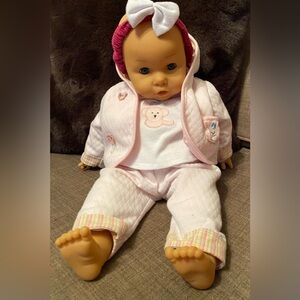 Lissi Baby Doll 18” Cloth Body Laugh Sounds Blue Sleep Eyes
